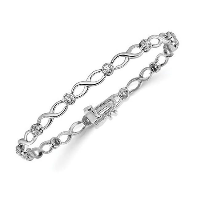 1/2 Carat (ctw) Lab-Grown Diamond Infinity Bracelet in 14K White Gold