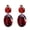 Red, variant on 1 Pair Women Earrings Egg-shaped Cubic Zirconia Jewelry Electroplating Long Lasting Dangle Earrings for Banquet