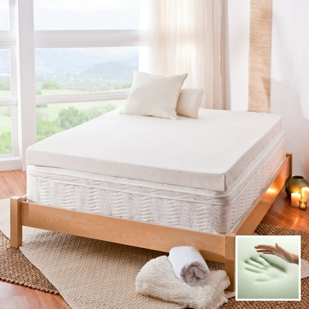 Spa Sensations by Zinus 4" Memory Foam Mattress Topper, Multiple Sizes, with Theratouch