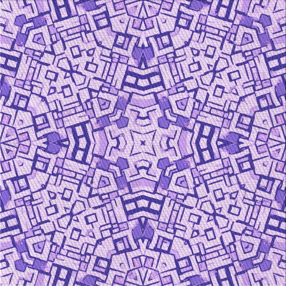 Ahgly Company Indoor Square Patterned Blossom Pink Area Rugs, 7' Square