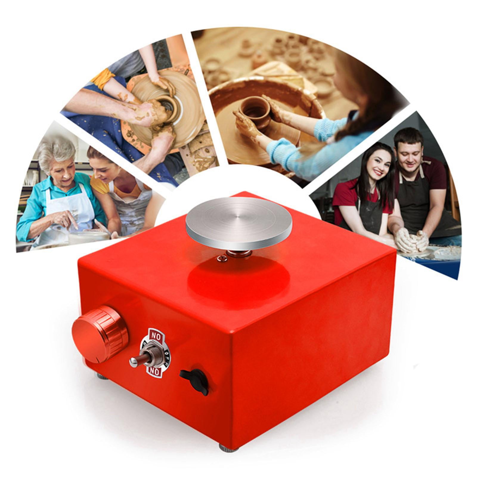 FVDPWYE DIY Electric Pottery Wheel Ceramic Machine Work Clay Art Craft Shaping Too Red