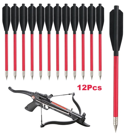 EROCK 12Pcs Pistol Crossbow Bolts 6.5" Aluminium Arrows Broadhead Hunting Mini Archery
