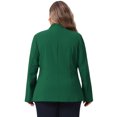 thumbnail image 4 of DARING DIVA Women's Plus Blazer Business Open Front Work Office Jacket 3X Dark Green, 4 of 6