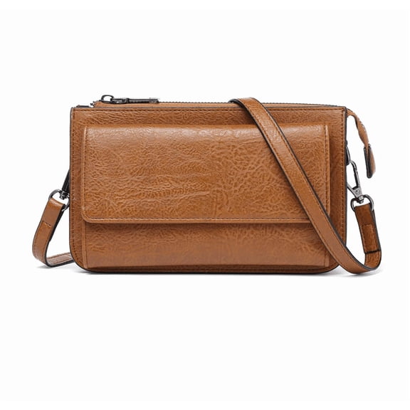 Arcticwind Leather Crossbody Bag for Women,Multifunctional Large Capacity,Phone Bag,ID bag,Anti Theft Wallet Purse Shoulder Bag,Triple Compartment Crossbody with Card Slots And Ziptop