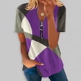thumbnail image 2 of Blusa informal elegante de manga corta con cremallera y cuello redondo para mujer OAVQHLG3B Store lin121212, 2 of 5
