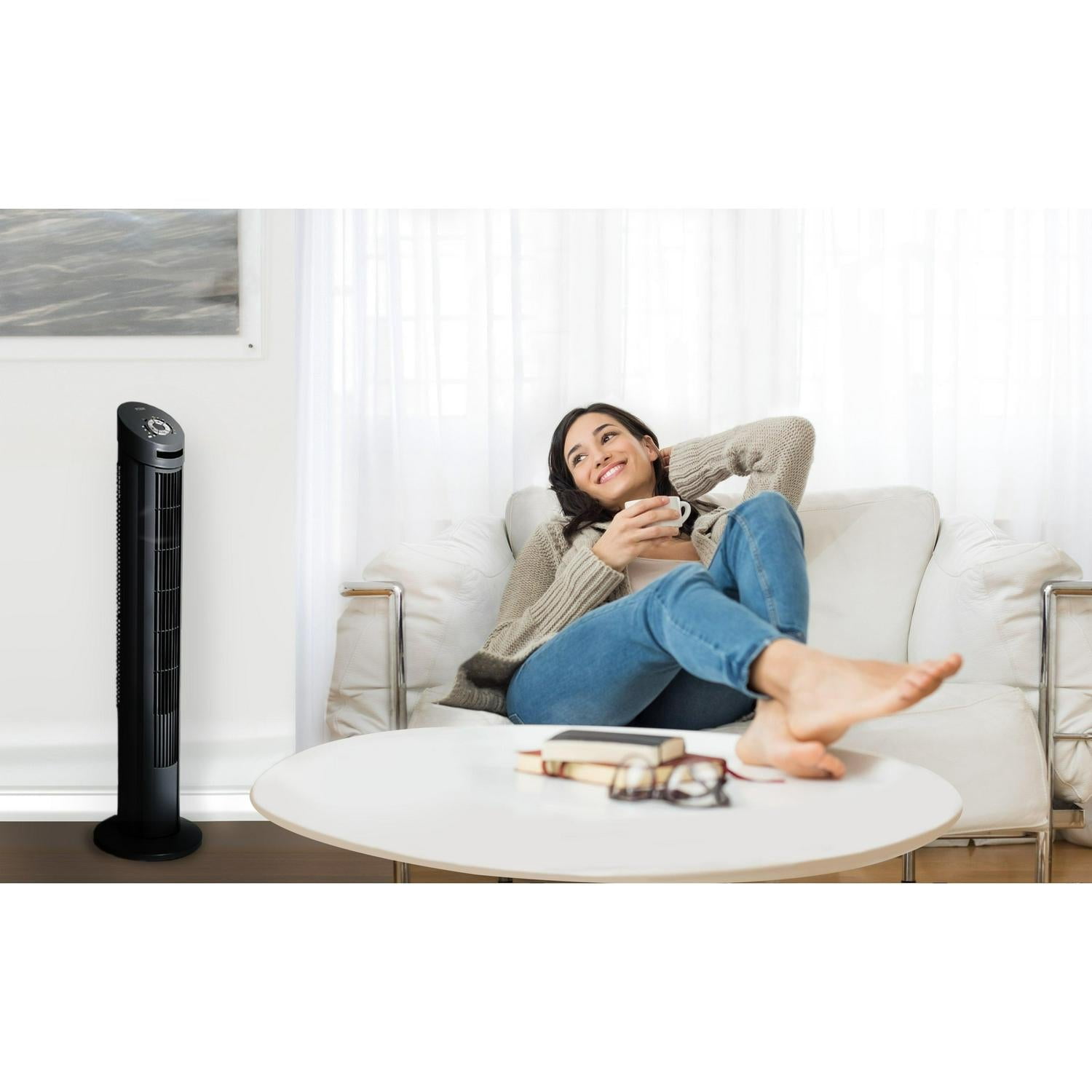 Seville Classics UltraSlimline 40 in Oscillating Tower Fan - Walmart.com