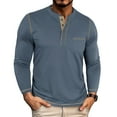 thumbnail image 2 of UVEASISHA Business Casual Henley Shirts for Men Cotton Long Sleeve Pullover Tops Fall Fashion Button Up T-Shirt with Chest Pocket Gray 3XL, 2 of 8