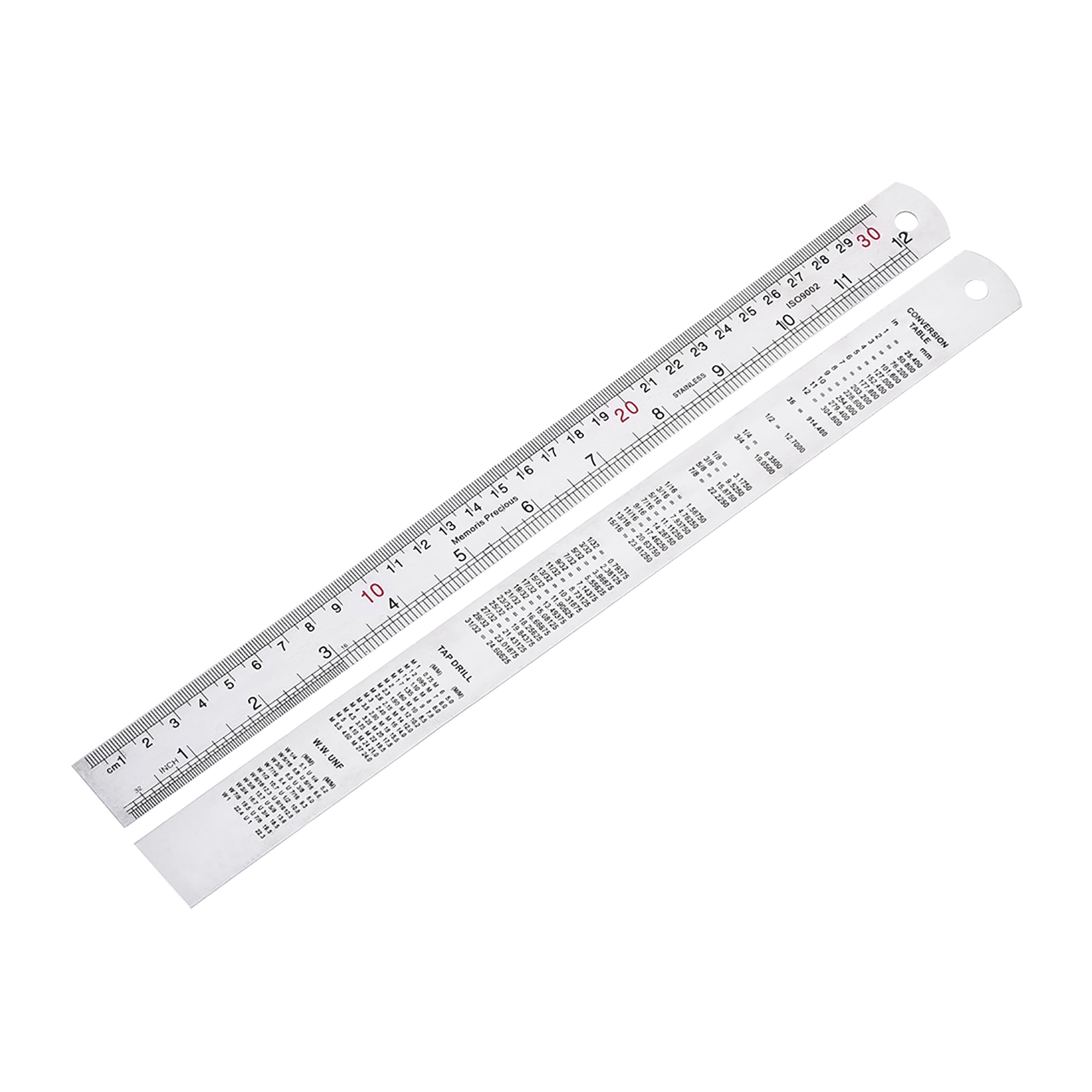 30cm 12 Inch Stainless Steel Straight Ruler With Hanging Hole 6 Pack Walmart Com