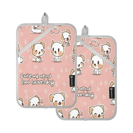 

Vzayy Kitchen Pot Holders Sets Heat Resistants for Cooking Baking Beautiful Puppies