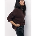 thumbnail image 2 of Women's Oversized Turtleneck Sweater, Loose Long Sleeve Ribbed Knit Pullover for Everyday Wear, 2 of 6