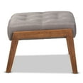 thumbnail image 4 of Baxton Studio Naeva Mid-Century Modern Grey Fabric Upholstered Walnut Finished Wood Footstool, 4 of 9