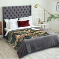 thumbnail image 5 of XMXT Flannel Warm Throw Blanket, Watercolor Plant Giraffe Bedroom Decor Blankets for Bed Couch Living Room, 50 x 70 inches, 5 of 9