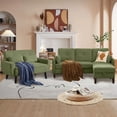thumbnail image 3 of Pingliang Home 3 Piece Sofa Set, Living Room Furniture Set, Convertible L Shaped Couch Sectional Sofa with Storage Ottoman and Loveseat,Modern Linen 3 Seat Couch & 2 Seat Couch, 3 of 8