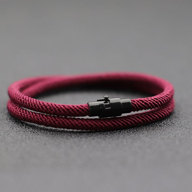Nueva Pulsera minimalista de cuerda para Hombre, pulsera de supervivencia de doble capa, accesorios para Hombre, regalo para novio, hebilla magnética, Pulsera para Hombre Tan Jianjun unisex