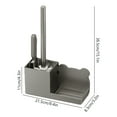 thumbnail image 3 of Wall-Mounted Plastic Toilet Brush Holder with Shelf for Small Bathrooms - No Drilling Needed, Space-Saving Bathroom Cleaning Tools Organizer with Drainage System in Gray, 3 of 7