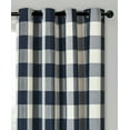 thumbnail image 2 of Kate Aurora Navy Blue Plaid Lodge Farmhouse Grommet Curtains, 54” x 84” (2 Panels), 2 of 6