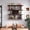 Walnut, variant on Modern 3-Tier Wall Mounted Wine Rack with Glass Holder, 47 Inch Liquor Bottle Storage Shelf with Diamond Grid
