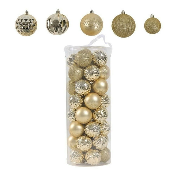 Esferas Navideñas Holiday Time 50 Piezas Dorado
