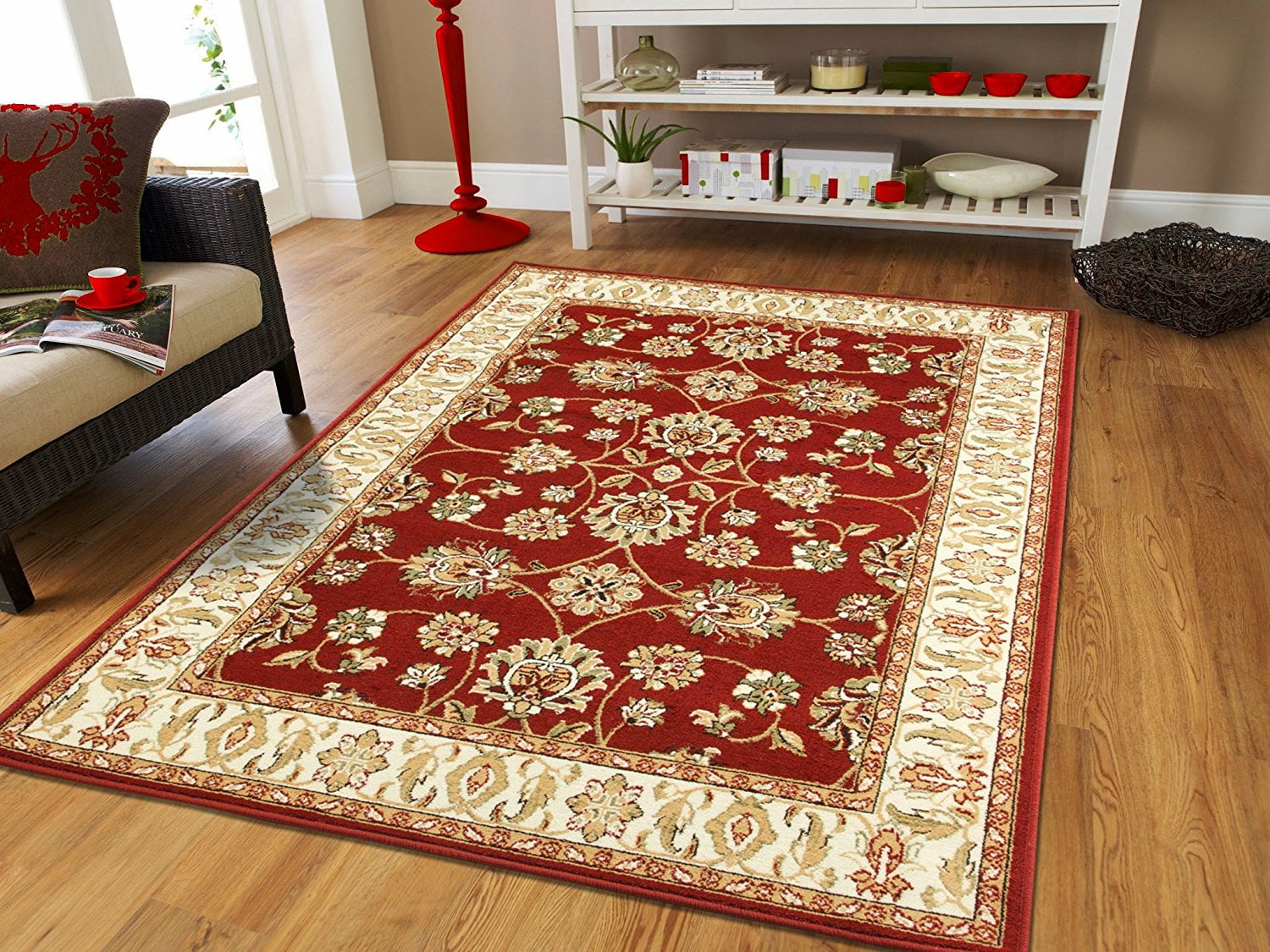 Red And White Living Room Rugs