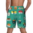 thumbnail image 3 of Kdxio Cute Sushi Print Men'S Swim Trunks With Compression Liner 7 Inch Inseam Quick Dry Swim Shorts, 3 of 7