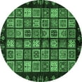 thumbnail image 1 of Ahgly Company Indoor Round Abstract Emerald Green Modern Area Rugs, 5' Round, 1 of 4