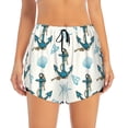 thumbnail image 2 of Salouo Anchors And Shells Print Women's 2 in 1 Running Shorts Double-Layer Shorts Athletic Workout Gym Yoga Shorts Running Shorts for Women-Medium, 2 of 7