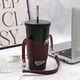 thumbnail image 5 of Portavasos de café aislado de cuero PU con correa, funda para botella de agua, bolsa para vasos de bebidas, bolsa portavasos reutilizable, 5 of 5