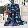 thumbnail image 2 of DarkBlue Dinosaurs AstronautHelmets Pattern Blanket,Comfortable Soft Lamb Wool Throw Blanket,All Season,Warm Lightweight Blankets for Sofa Bed Couch Living Room Chair,60"x80", 2 of 4