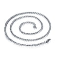 thumbnail image 3 of Collar de acero de titanio para hombre de 3 mm con delicada cadena plateada, 55 cm de largo., 3 of 7