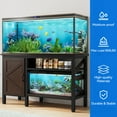 thumbnail image 2 of Dextrus 55-75 Gallon Large Aquarium Stand,Heavy Duty Metal Fish Tank Stand with Cabinet Accessories Storage,Ideal for Fish Tanks, Turtle Tanks, Brown, 2 of 6