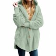 thumbnail image 2 of Women's 2025 Fall Fashionable Solid Color Loose Blazer Long Sleeved Button With Pocket Lightweight Casual Work Fashion Jacket, 2 of 5