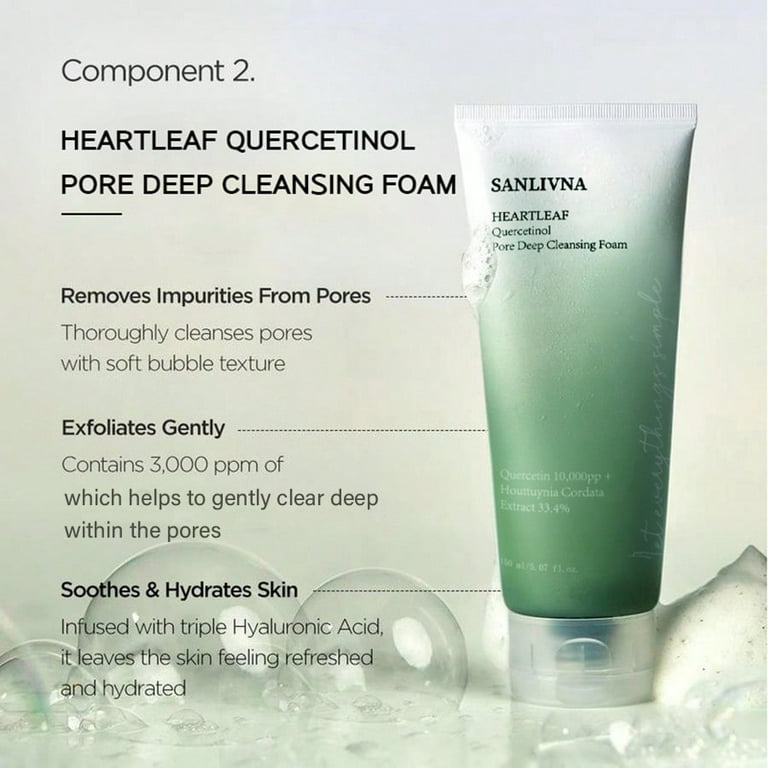 Heartleaf 77% Skincare 4-Piece Set - Cleansing Oil, Deep Cleansing Foaming Cleanser, Calming Toner, Facial Serum, Deep Repair Moisturizer, Cleansing Pores Exfoliator, Lightens Dark Spots