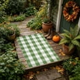 thumbnail image 6 of Christmas Large Plaid Rug Doormat, 19.6x31.5 Inches Hand-woven Green White Plaid Rug Cotton Blend Washable Welcome Mat for Front Door Porch Home Farmhouse Indoor Outdoor Use, 6 of 6
