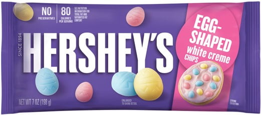 E HERSHEY'S EGG SHAPED PREMIUM WHITE CREME BAKING CHIPS