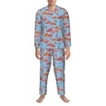 thumbnail image 3 of Sikiie Flamingo Mens Pajama Set, Soft Warm Long Sleeve Sleepwear, Cozy Button-Down Pjs for Men-Large, 3 of 7