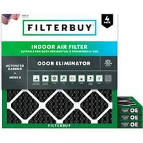 Filterbuy 14x14x1 MERV 8 Odor Eliminator, Pleated HVAC AC Furnace Air Filters (4-Pack)