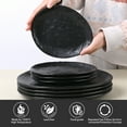 thumbnail image 2 of Linen Artisan Dinner Plate Set, 4 Pieces Dinnerware Dishes Set, Porcelain Salad Plates, Irregular 11 Inches Ceramic Plates Suitable for Steak, Pasta, Pizza, Home, Party, Black, Small, 2 of 6