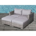 thumbnail image 3 of Living Source International Wicker Loveseat and Ottoman with Cushions in Gray, 3 of 4