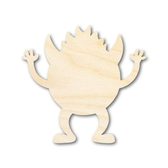 Unfinished Wood Scary Monster Shape 6" / 1/4"