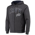 thumbnail image 2 of Men's Colosseum Charcoal Navy Midshipmen Arch & Logo 3.0 Full-Zip Hoodie, 2 of 3