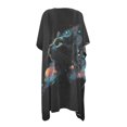 thumbnail image 3 of SCRAWLGOD Cat Galaxy Print Swimsuit Cover Up Open Front Long Swimsuit Coverup Soft Quick Dry Bathing Suit Cover Up for Women, 3 of 6