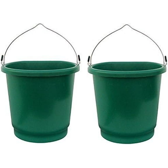 Farm Innovators Heated Flat Bucket - 3 Gallon Heated Water Bucket - 3 Gal, Green