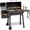 Black with offset smoker, variant on Feasto 30-Inch BBQ Charcoal Grill with Offset Smoker & Side Table, Heavy-Duty Outdoor Grill with 832 Sq. In. Total Cooking Space