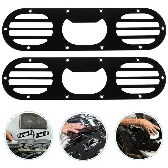 UPGRATOR Rear Bumper 2 Pieces Aluminum Alloy Black Rear Diffuser for Cars, Sporty Style, 15.2 x 4.0 x 0.08 Inches