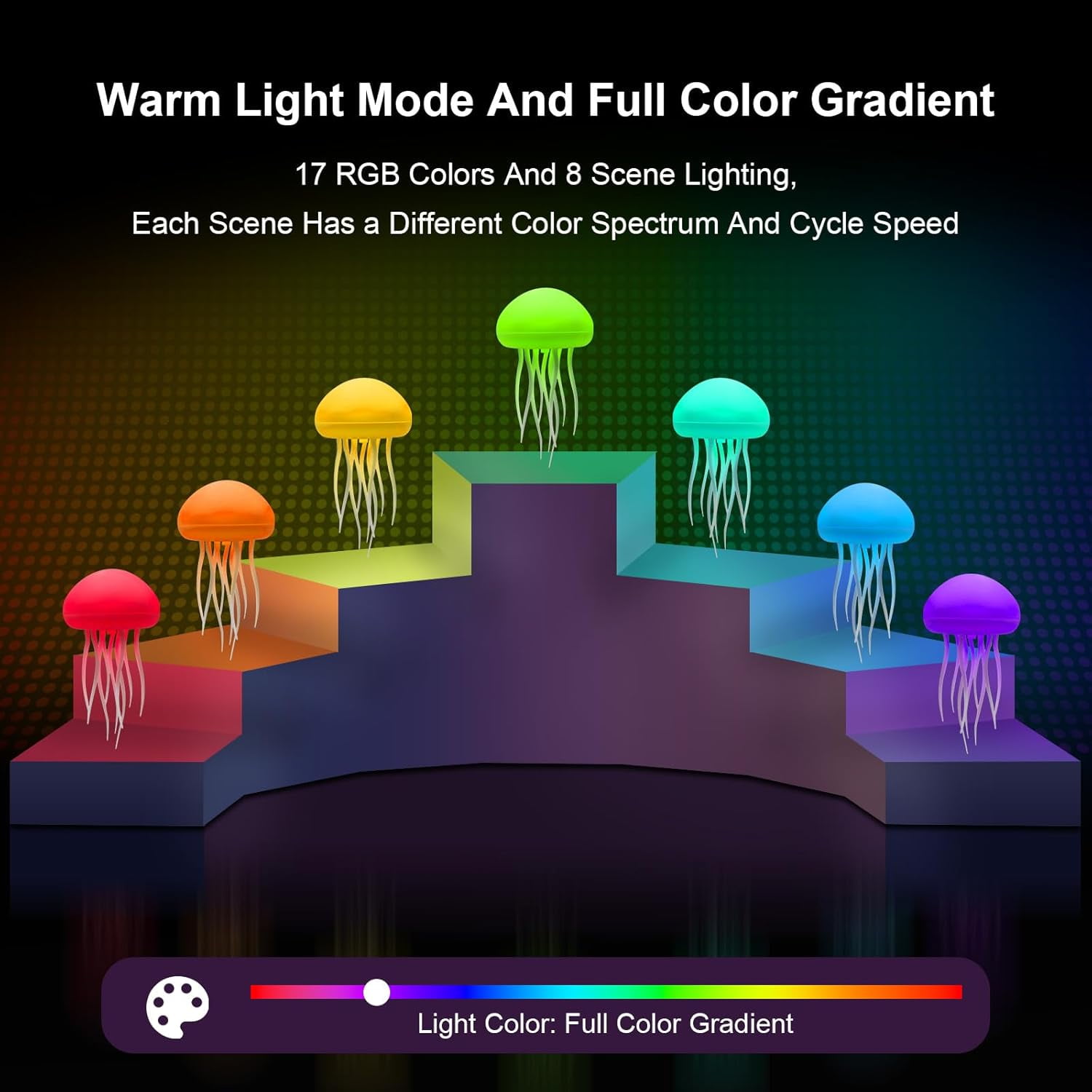 Upgraded Jellyfish Lamp with Jelly Fish Light Lamp with Dancing Legs with Base, Voice Control Jellyfish Night Light Soothing Mood Light for Bedroom, Living Room, Office Night Light, Sleep Aid, Anxiet