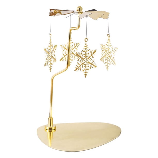 Yuarrent Giratorio Tea Light Holder Hogar Escritorio Decoración Caballo Iluminación y accesorios Copos de nieve