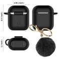 thumbnail image 3 of SHCKE Women Cute Case Designed for AirPods Cover with Fur Ball Silicone Protective Keychain Case Compatible with AirPods 1/2/3, Gift for Girls and Women, 3 of 8