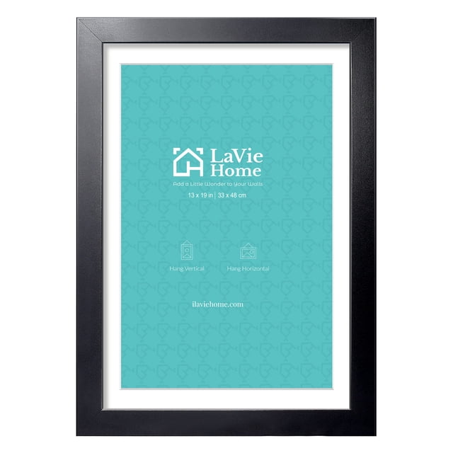 Marco de fotos LaVie Home negro de 13 x 19 cm para 11 x 17 cm con plexiglás