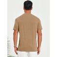 thumbnail image 3 of DARING DIVA Men's Chest Pocket Striped Print Crew Neck Short Sleeve T-Shirt L Khaki, 3 of 7
