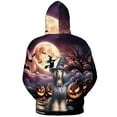 thumbnail image 2 of Spooky Halloween Night Witch Afghan Hound Glowing Pumpkins All Over Print 3D Hoodie Unisex Merch Hoodies Dog Lover - 12015, 2 of 6
